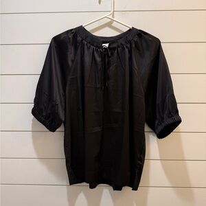 Nine Britton Black Silky Blouse